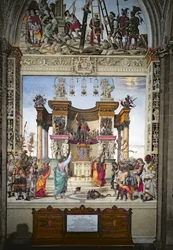 Szent Fülöp kiűzi a démont a Mars-templomból, a Strozzi-kápolna déli fala, 1497-1502 körül.